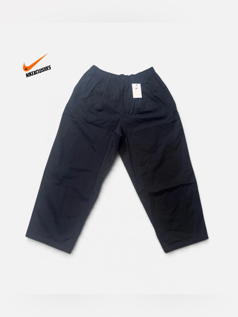 Nike Life Men's 2XL XXL Black Oversized Wide-Leg Pants II0519-010 Cotton Twill